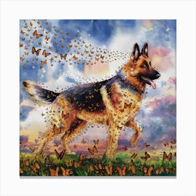 Butterfly German Shepherd Canvas Print