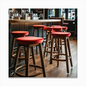 Bar Stools Canvas Print