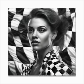 Checkered Girl Canvas Print