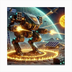 A Futuristic Sci Fi Scene Featuring The Solar Flar Canvas Print