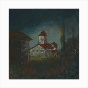 Italian Impression -painting dark impressionism square architecture Anton Maliar Canvas Print