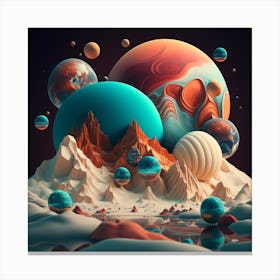 Abstract Planets Canvas Print