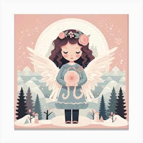 Angel In The Snow Canvas Print