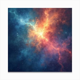 Watercolor Nebula With Glowing, Radiant Colors 1 Canvas Print