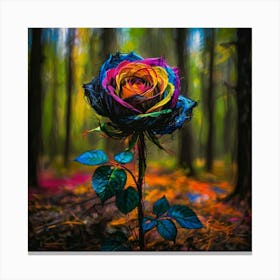 Rainbow Rose Canvas Print