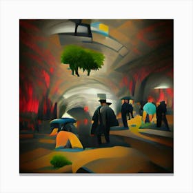 City In A Tunnel Canvas Print