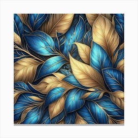 Blue Leaves Wallpaper Canvas Print