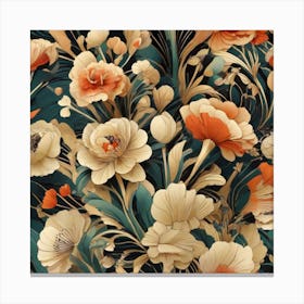 Art Deco flowers Canvas Print