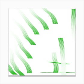 Green Brush Strokes Canvas Print