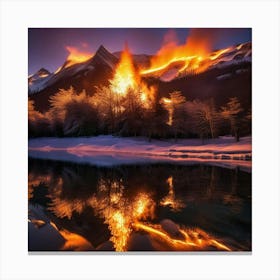 Fire In The Mountains Canvas Print