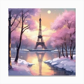 Eiffel Tower Witchy Vibes Aesthetic Landscape Canvas Print