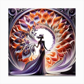 Woman In A Purple Dress Canvas Print