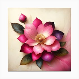 Lotus Flower Painting 3 Canvas Print