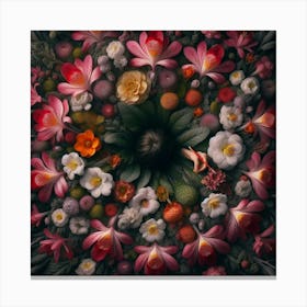 Flowers In A Circle Canvas Print