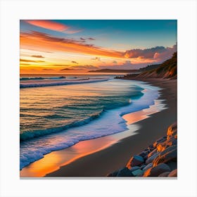 Sunset At The Beach Canvas Print