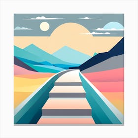 Abstract Landscape VECTOR ART 1 Canvas Print