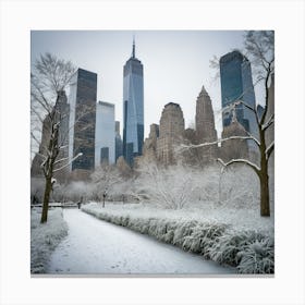 Central Park In The Snow Canvas Print