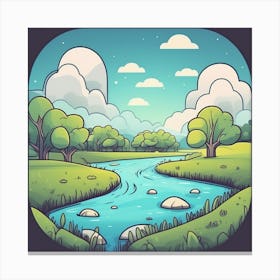 Cartoon Landscape 14 Canvas Print