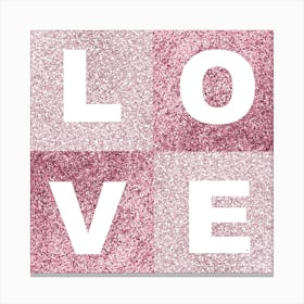 Pink Glitter Love Canvas Print