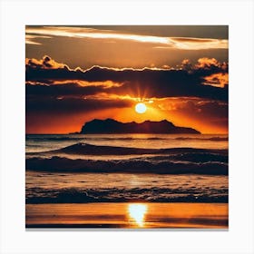 Sunset On The Beach 716 Canvas Print