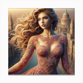 Girl In A Dress 6 Canvas Print