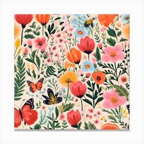 Garden Symphony Harmonious Floral Ensemble Canvas Print