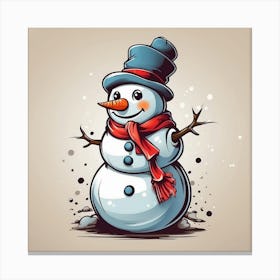 Snowman Vector Canvas Print