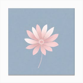 A White And Pink Flower In Minimalist Style Square Composition 247 Canvas Print