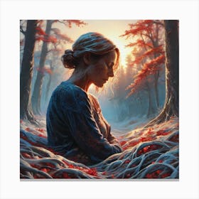 Girl In The Woods 7 Canvas Print