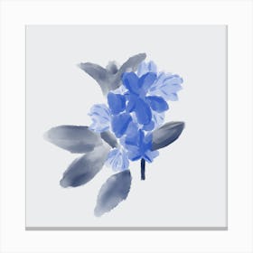 Blue Abstract Watercolor Flowers 1 Canvas Print