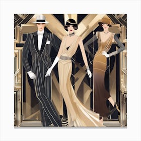 Art Deco Fashion Magazine Cover 2 Canvas Print