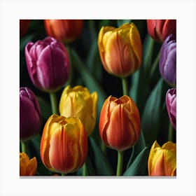 Colorful Tulips Canvas Print