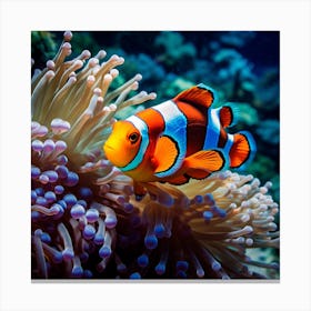 Clownfish In Anemone Canvas Print