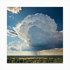 Cumulus Clouds Towering High Creating An Overcast Day In A Natural Outdoor Landscape Cumulus Clou (1) Canvas Print