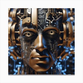 3d Rendering Of A Robot Head Canvas Print