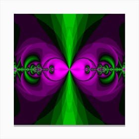 Abstract Artwork Fractal Background Green Purple Canvas Print