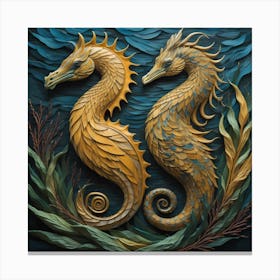 Seahorses in Water Canvas Print