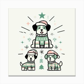 Christmas Dogs Canvas Print