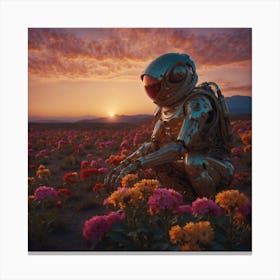 Humanoid In Field Canvas Print