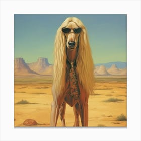 A Leggy Blond Hippy Afgan Hound Canvas Print