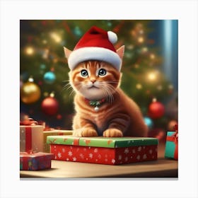 Christmas Cat Canvas Print