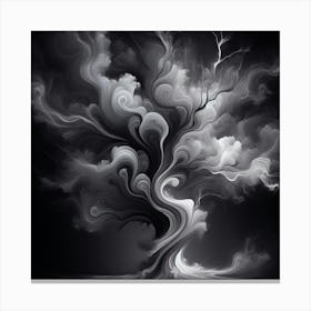 Abstract modernist Smoky tree 2 Canvas Print