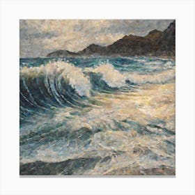 An Artistic Painting Depicting Beach Waves (1) (1) Canvas Print