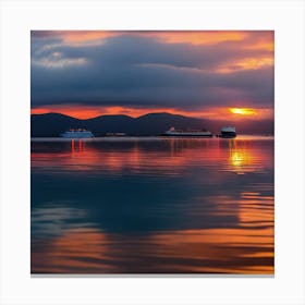 Sunset At The Sea Canvas Print