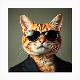 Cat In Business Suit Canvas Print