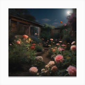 Garden At Night Canvas Print