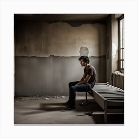 Man In An Abandoned Room Canvas Print