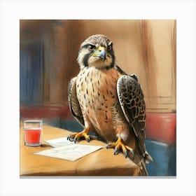 Falcon At The Bar Canvas Print