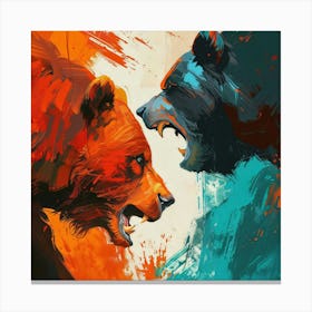 Two Bears Fighting 3 Canvas Print