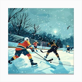 A Ice Hockey Match Lofi Illustration 1718700662 3 Canvas Print